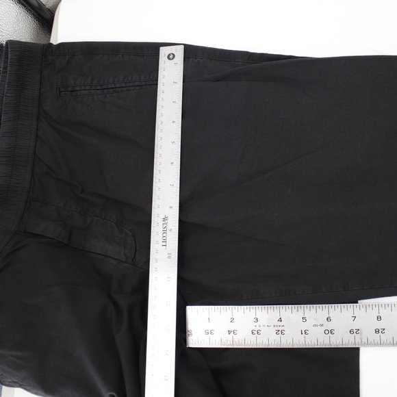 James Perse Pants Men 3 Cotton Linen Elastic Waist Drawstring Black straight leg - Picture 9 of 11